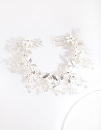 Silver Pearl Flower Hair Wrap - link has visual effect only