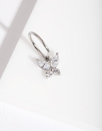 Surgical Steel Cubic Zirconia Butterfly Clicker Earring - link has visual effect only