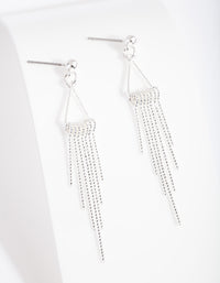 Silver Diacut Triangle Tassel Earrings - link has visual effect only