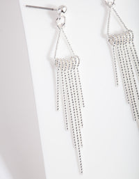 Silver Diacut Triangle Tassel Earrings - link has visual effect only