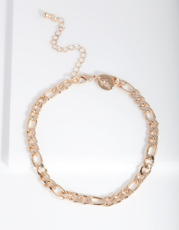 Gold 5mm Figaro Chain Anklet