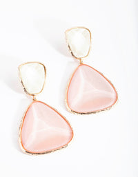 Gold Double Stone Earrings - link has visual effect only