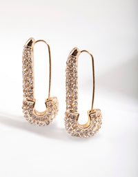 Gold Mini Safety Pin Earrings - link has visual effect only