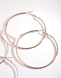 Rose Gold 60MM Hoop Earring Pack - link has visual effect only