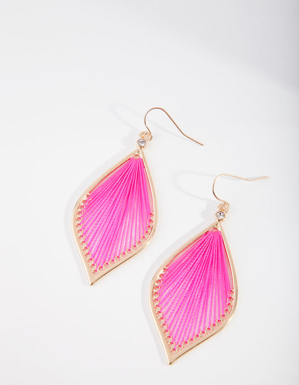 Fuchsia Harp Drop Earrings