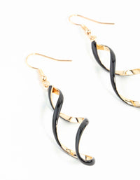 Black Gold Spiral Earrings - link has visual effect only