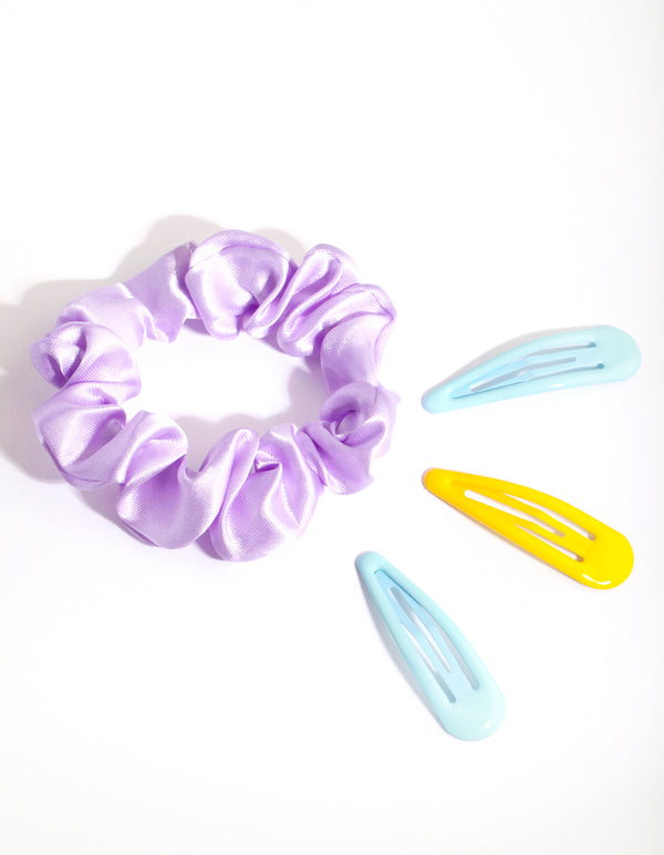 Mixed Scrunchie & Clip 4-Pack