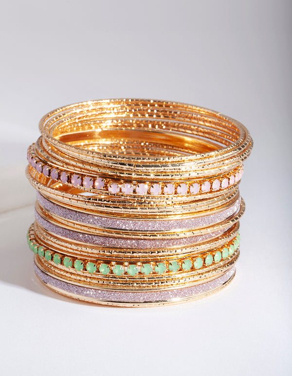 Gold Cupchain & Glitter Bangle 20-Pack