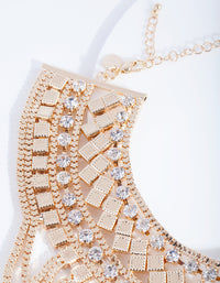 Gold Geometric Drape Collar Necklace - link has visual effect only