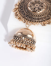 Antique Gold Jhumka Earrings - link has visual effect only