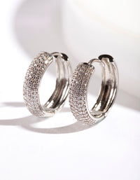 Silver Wide Hoop Earrings - link has visual effect only