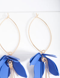 Dark Blue Flower Drop Earrings - link has visual effect only