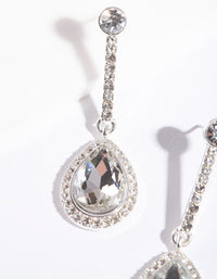 Silver Diamante Teardrop Earrings - link has visual effect only