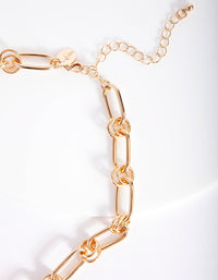 Gold Chain Link Y Tassel Necklace - link has visual effect only