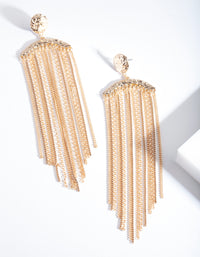 Gold Chain Fringe Drop Earrings - link has visual effect only