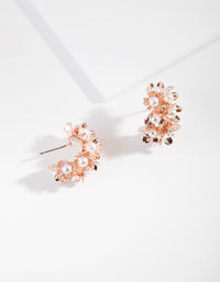 Rose Gold Flower Cluster Pearl Earrings - link has visual effect only