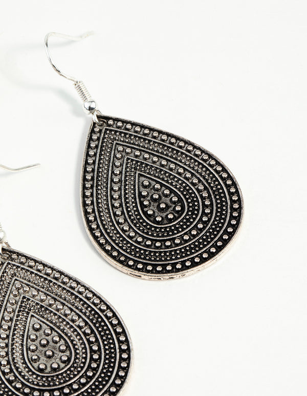 Silver teardrop earrings australia clearance