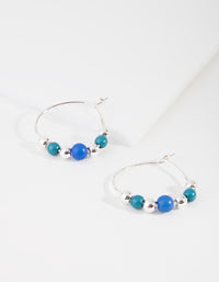 Silver Mini Beaded Hoop Earrings - link has visual effect only