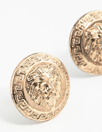 Antique Gold Lion Stud Earrings - link has visual effect only