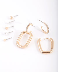 Gold Wear 3 Ways Earring Stack Pack - link has visual effect only