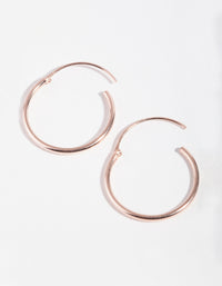 Rose Gold Plated Sterling Silver 16mm Plain Hoop Earrings - link has visual effect only