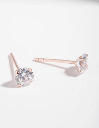 Rose Gold Plated Sterling Silver Cubic Zirconia 1/2 Carat Stud Earrings - link has visual effect only