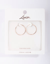 Rose Gold Plated Sterling Silver 25mm Diacut Hoop Earrings - link has visual effect only