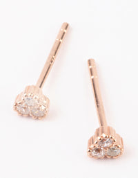 Rose Gold Plated Sterling Silver Cluster Stud Earrings - link has visual effect only