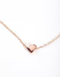 Rose Gold Plated Sterling Silver Micro Heart Necklace - link has visual effect only