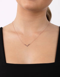 Rose Gold Plated Sterling Silver Chevron Necklace - link has visual effect only