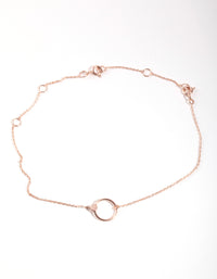 Rose Gold Plated Sterling Silver Open Circle Bracelet/ Anklet - link has visual effect only