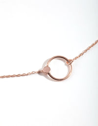 Rose Gold Plated Sterling Silver Open Circle Bracelet/ Anklet - link has visual effect only