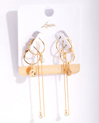 Gold Plated Charm Hoop Earring Pack - link has visual effect only