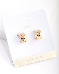 Gold Plated Diamante Starburst Huggie Earrings - link has visual effect only