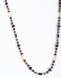 Gold Black Mini Facet Bead Necklace - link has visual effect only