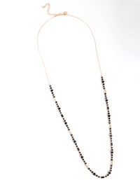 Gold Black Mini Facet Bead Necklace - link has visual effect only