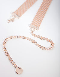 Rose Gold Mesh Chain Belt - link has visual effect only