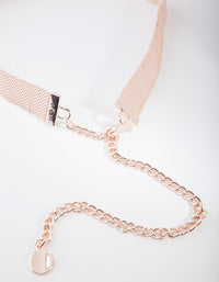 Rose Gold Mesh Chain Belt - link has visual effect only