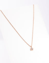 Rose Gold Plated Sterling Silver Cubic Zirconia Baby Carat Necklace - link has visual effect only