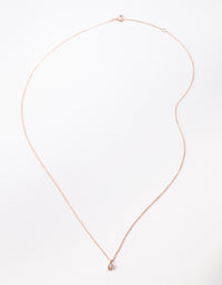 Rose Gold Plated Sterling Silver Cubic Zirconia Baby Carat Necklace - link has visual effect only