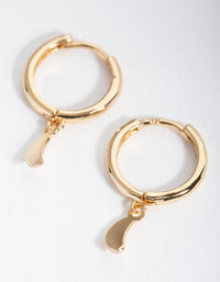 Gold Plated Sterling Silver Moon Charm Huggie Earrings - link has visual effect only