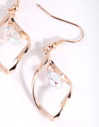 Rose Gold Crystal Drop Earrings - link has visual effect only