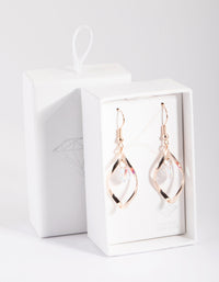 Rose Gold Crystal Drop Earrings - link has visual effect only