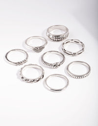 Antique Silver Symbol Ring 8-Pack - link has visual effect only