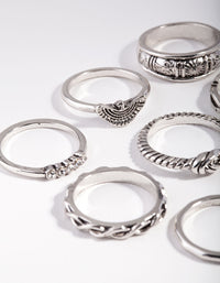 Antique Silver Symbol Ring 8-Pack - link has visual effect only