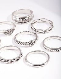 Antique Silver Symbol Ring 8-Pack - link has visual effect only