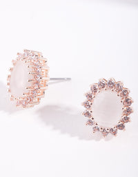 Rose Gold Diamond Simulant Floral Earrings - link has visual effect only