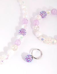 Kids Purple Fireball Mixed Bead Jewellery Set - link has visual effect only