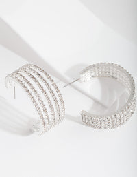 Silver Statement Diamante Hoop Earrings - link has visual effect only