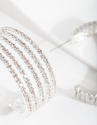 Silver Statement Diamante Hoop Earrings - link has visual effect only